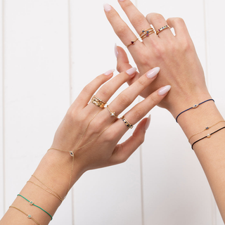 Mist İris Eye Navy Blue String Pırlanta Bileklik