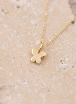 Zarif Minimal Yonca 14 Ayar Altın Kolye