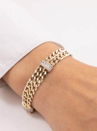 Ema Baget Taşlı Gurmet 14 Ayar Altın Bileklik