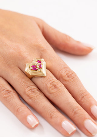 Baget Taşlı Kalp Yüzük