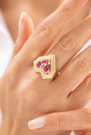 Baget Taşlı Kalp Yüzük