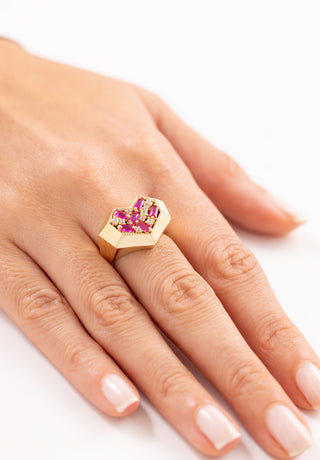 Baget Taşlı Kalp Yüzük