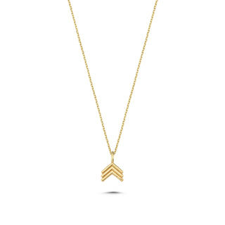 Minimal Çift Ok Ucu 14 Ayar Altın Kolye
