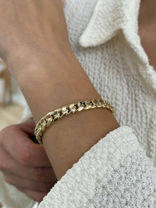 Yassı Gurmet 14 Ayar Altın Bileklik