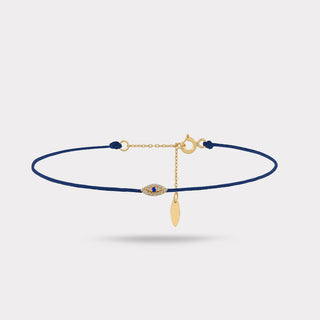 Mist İris Eye Navy Blue String Pırlanta Bileklik