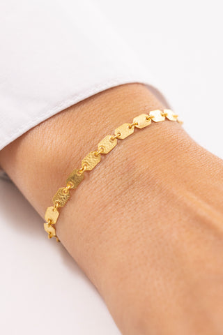 Antik Dokulu 14 Ayar Altın Bileklik