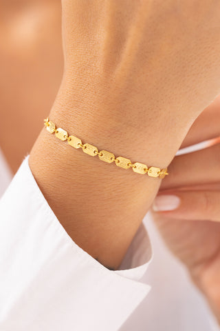 Antik Dokulu 14 Ayar Altın Bileklik