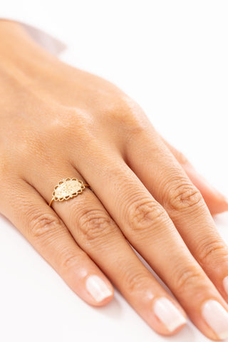 Antik Dokulu El İşçiliği 14 Ayar Altın Yüzük