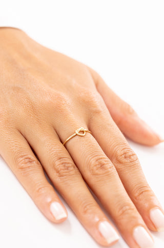 Aşk Düğümü İnce Tasarım 14 Ayar Altın Yüzük