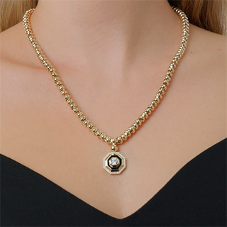 Baget Taşlı Top Top Kolye