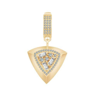 Ema Baget Taşlı Üçgen 14 Ayar Altın Charm