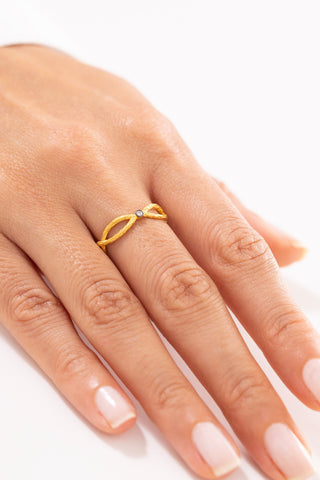 Bars Antik Dokulu Sonsuzluk Figürlü 14 Ayar Altın Yüzük