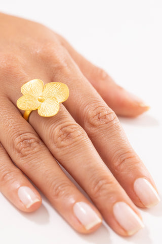 Bars Vintage Çiçek Formlu 14 Ayar Altın Yüzük