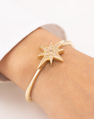 Cetaş Kuzey Yıldızı Taşlı 14 Ayar Altın Kelepçe