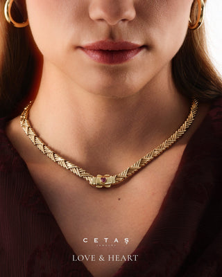 Cetaş Love & Heart 14 Ayar Altın Kolye