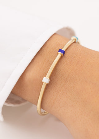 Cetaş Renkli Mineli 14 Ayar Altın Kelepçe