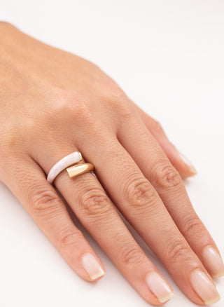 Cetaş Sedefli Açık Form 14 Ayar Altın Yüzük