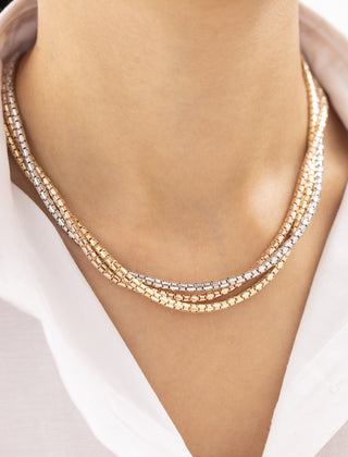 Cetaş Üç Renk 14 Ayar Altın Zincir Kolye