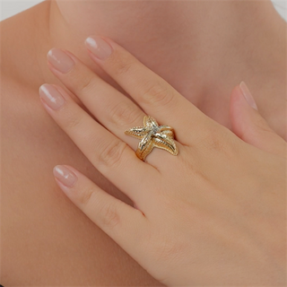 Deniz Yıldızı Altın Yüzük