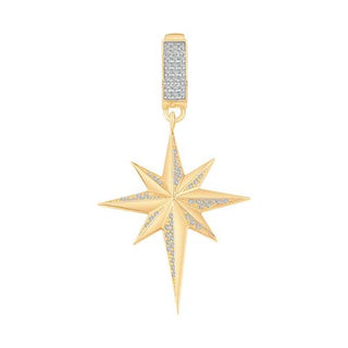 Ema Gölge Taşlı Kuzey Yıldızı 14 Ayar Altın Charm