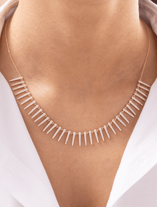 Zarif Sarkıt Taşlı 14 Ayar Altın Kolye