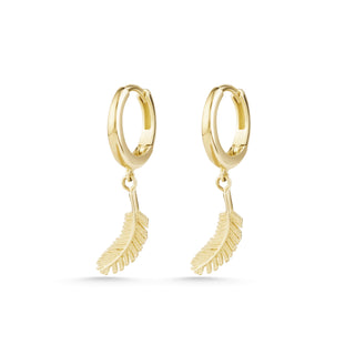 Yaprak 14 Ayar Altın Küpe