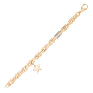 İtalyan Tasarım Yıldız Taşlı Altın Bileklik
