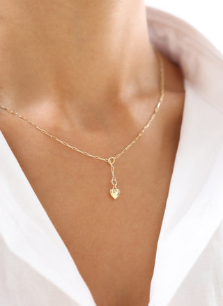 Kalp Figürlü Sallantılı 14 Ayar Altın Kolye