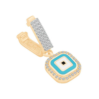 Ema Kare Nazar Boncuğu 9Mm 14 Ayar Altın Bileklik Charm