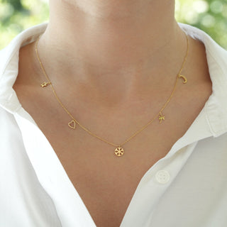 Şans Sembollü 14 Ayar Altın Kolye