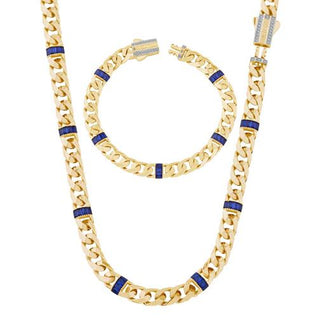 Ema Mavi Taşlı Gurmet 14 Ayar Altın Set