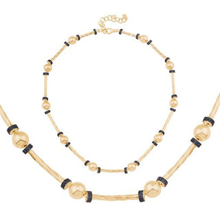 Mavi Taşlı Silindir Kolye