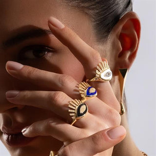 Mineli Taşlı Göz Yüzük