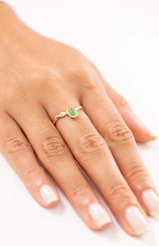 Modern Stil İnci Detaylı 14 Ayar Altın Yüzük