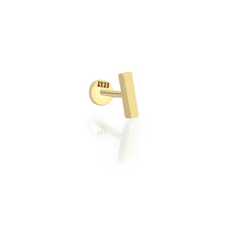 Modern Bar Şekilli 14 Ayar Altın Piercing