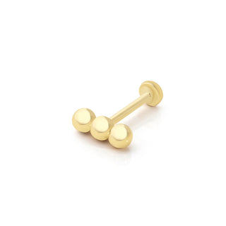 Modern Üç Top Şekilli 14 Ayar Altın Piercing