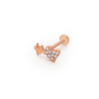 Aşk ve Hayat Temalı Rose Altın Piercing
