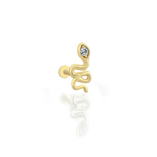 Şık ve Modern Yılan 14 Ayar Altın Piercing