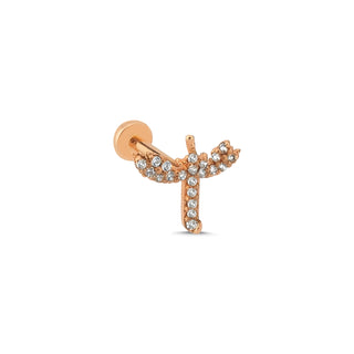 Işıltılı Melek Kanadı 14 Ayar  Altın Piercing