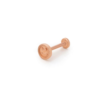 Gülümseyen Yüz Rose 14 Ayar Altın Piercing