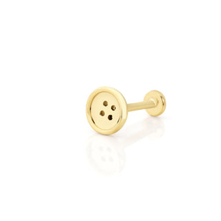 Sade Düğme Tasarım 14 Ayar Altın Piercing