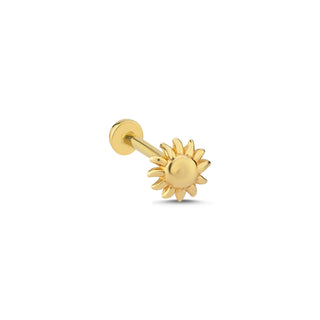 Ay Çiçegi 14 Ayar Altın Piercing