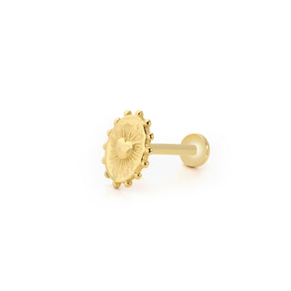 Antik Kalp Desenli  14 Ayar Altın Piercing