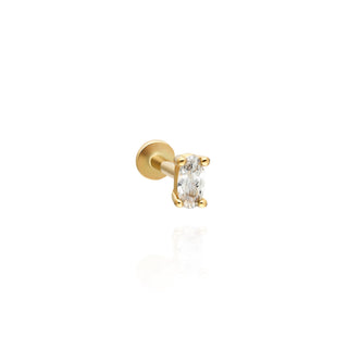 Oval Işıltı 14 Ayar Altın Piercing