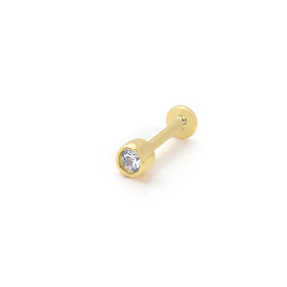 Sade Tek Taş 14 Ayar Altın Piercing