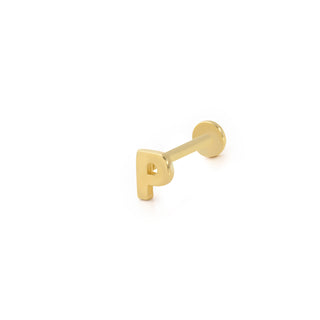 P Harf 14 Ayar Altın Piercing