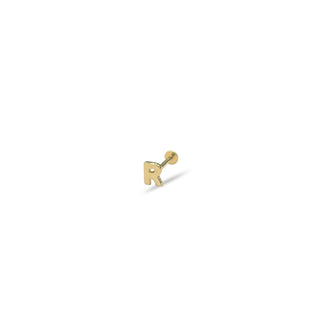 R Harf 14 Ayar Altın Piercing