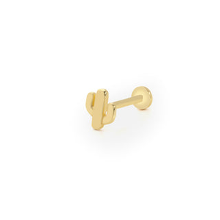 Sade Kaktüs 14 Ayar Altın Piercing