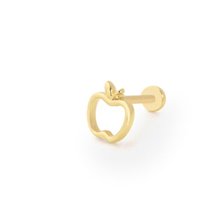Modern Elma 14 Ayar Altın Piercing