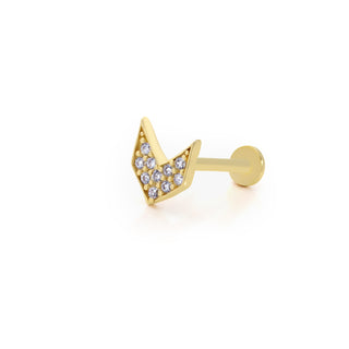 Işıltılı Ok Ucu Modeli 14 Ayar Altın Piercing